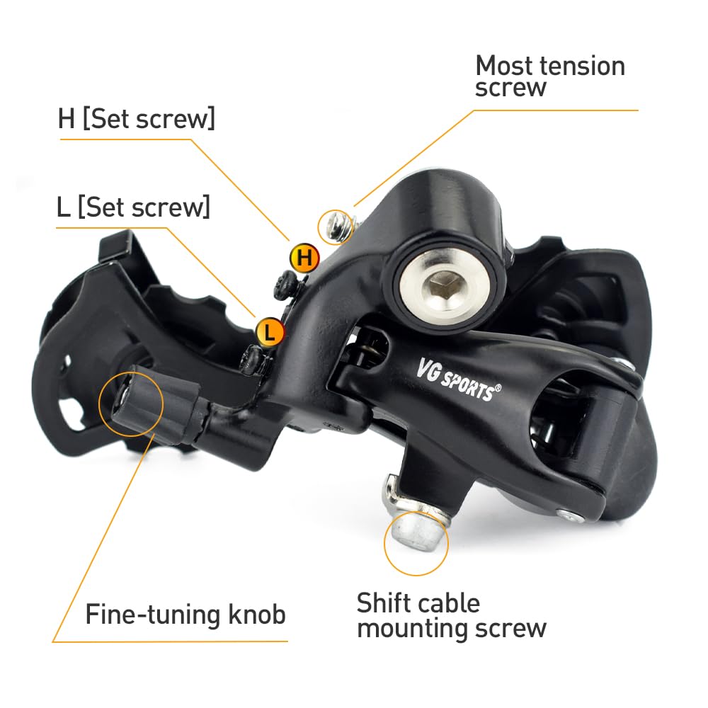 VG SPORTS 1/2 x 8/9/10 Speed Shift Lever & Rear Derailleur & Front Derailluer for Road Bike - Image 5