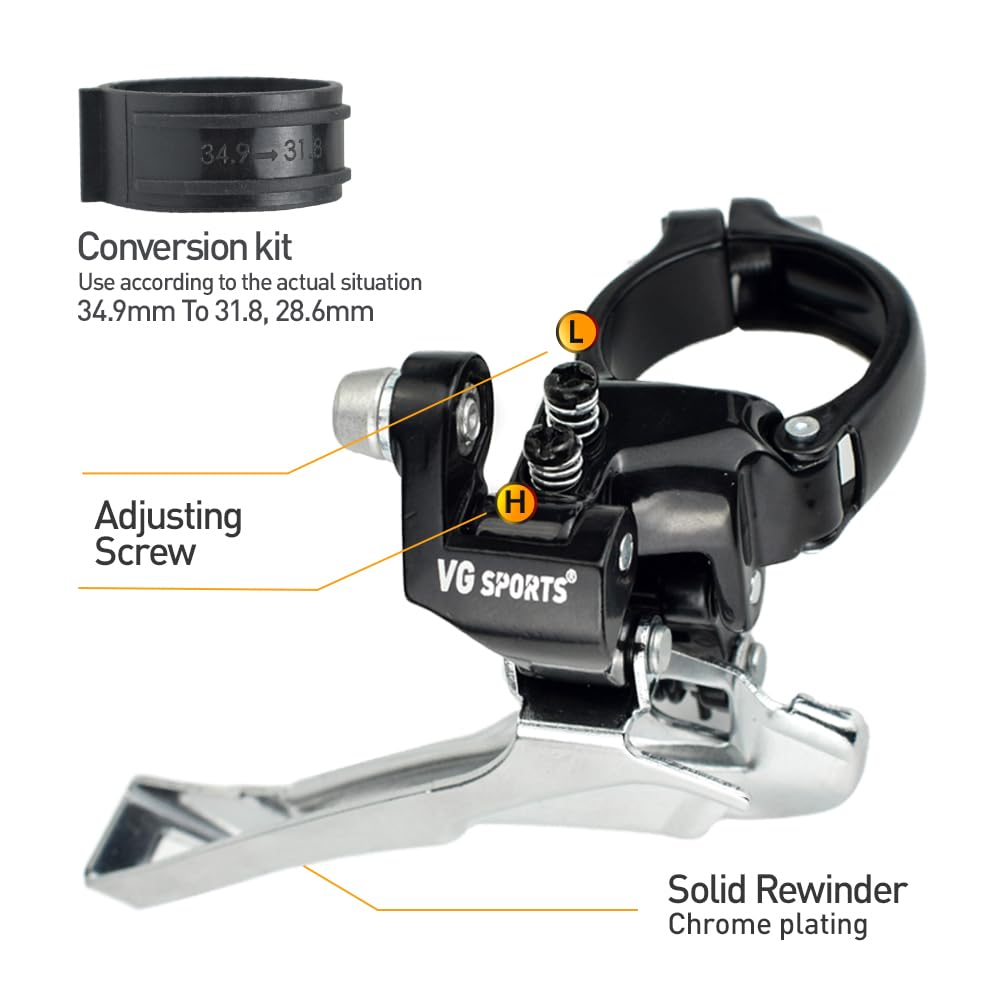 VG SPORTS 1/2 x 8/9/10 Speed Shift Lever & Rear Derailleur & Front Derailluer for Road Bike - Image 4